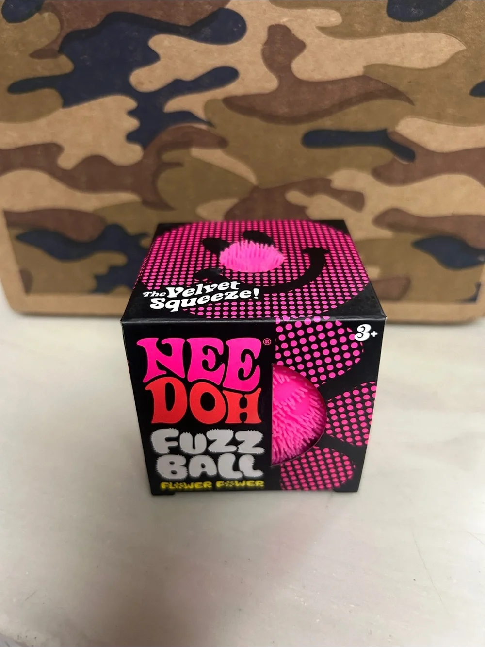 Pink Fuzz Ball Kids Stress Toy